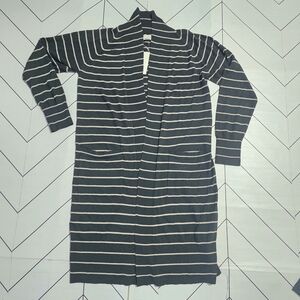 Women's Duster Cardigan A New Day Black taupe Striped Size XS.